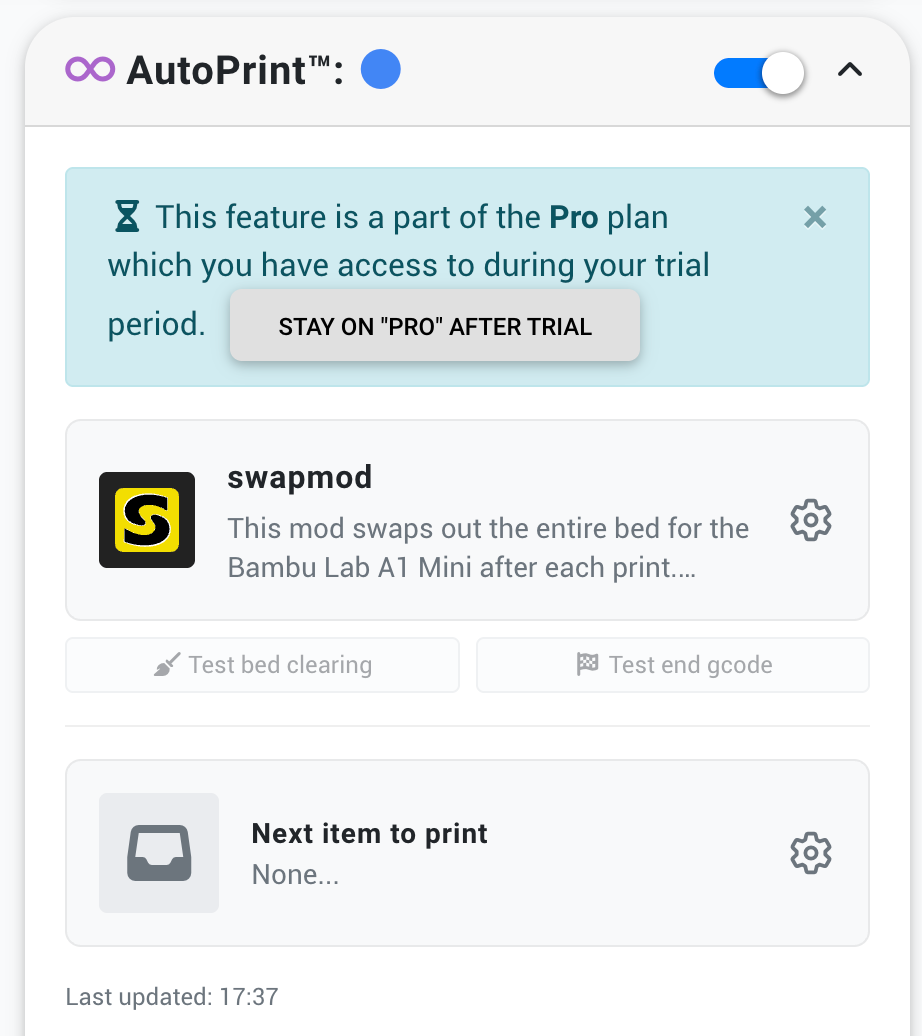 AutoPrint widget now included on the SimplyPrint Pro plan