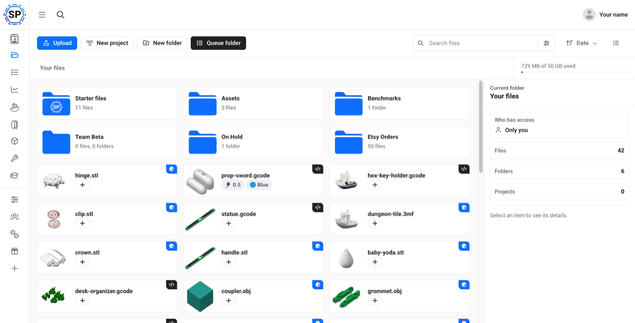 The new Files panel